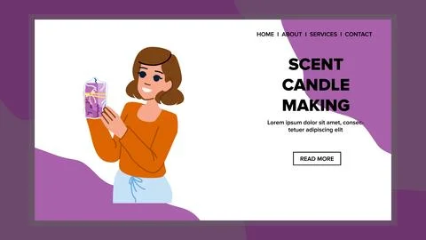 Closeup scent candle making vector 스톡 일러스트