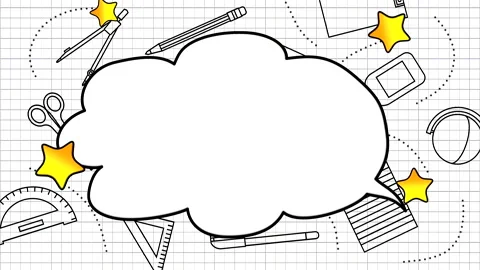 Closeup school elements on white paper Stock Footage 168794366