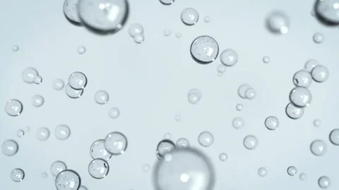 Closeup science idea concept of shape atom cell floating split cells. Stock Footage 282189486