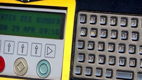 Closeup of screen and keyboard of parking meter Stock Footage 274092346