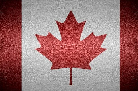 Closeup screen canada flag concept on pvc leather for background Stock Illustration