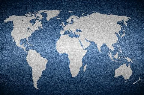 Closeup screen earth map concept on pvc leather for background Stock Photos