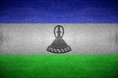 Closeup screen lesotho flag concept Stock Photos