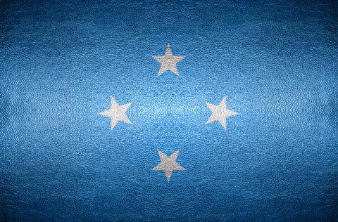Closeup screen micronesia flag concept Stock Photos