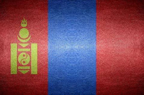 Closeup screen mongolia flag concept Stock Photos