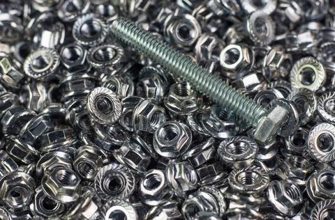 Closeup screw nuts with bolt Stock Photos