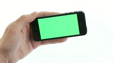 Closeup scrolling new iPhone 5 green screen horizontal Stock Footage