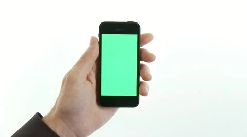Closeup scrolling new iPhone 5 green screen vertical Stock Footage