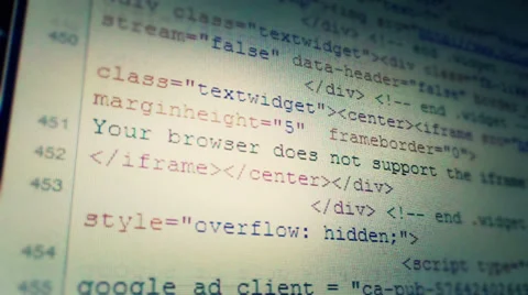 Closeup Scrolling thru Computer Code Stock Footage 30859940