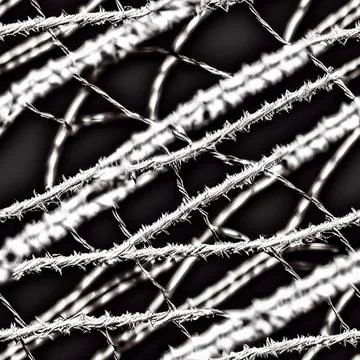 Closeup of a seamless  3D rendering pattern of a barbed wire Stock Illustration