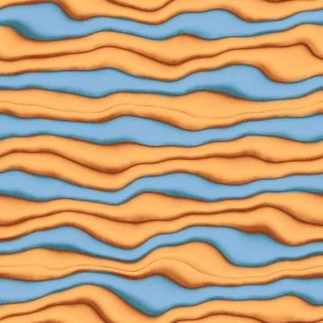 Closeup seamless abstract texture of sand. Repeatable wave pattern Stock Illustration