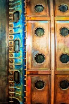 Closeup of a section of a rocket Stock Photos