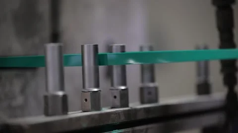 Closeup seen of industrial strap horizontal roller alignment system Stock Footage 305832169