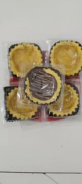 Closeup of selected egg tarts Stock Photos