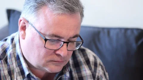 Closeup of Senior Man Working Stock Footage 49463619