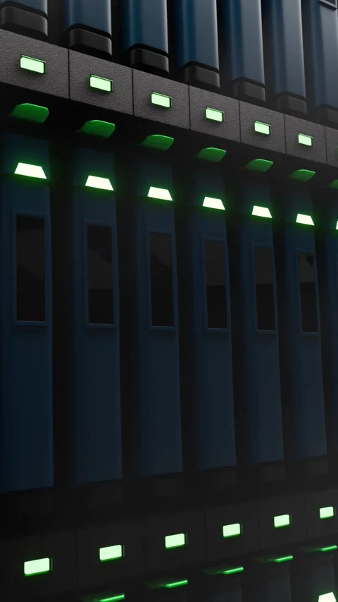 Closeup of Server racks in a data center Stock-Footage 301315238