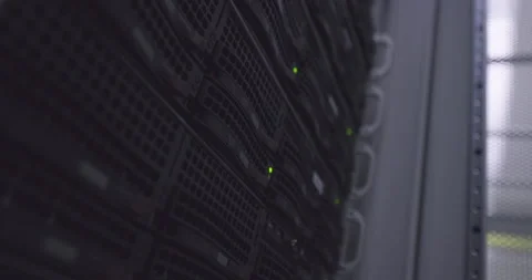 Closeup of server room rack in big data ... | Stock Video | Pond5