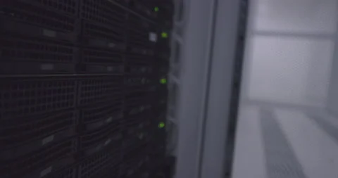 Closeup of server room rack in big data ... | Stock Video | Pond5