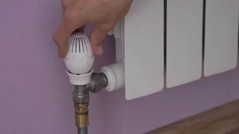 Closeup of set to maximum temperature on radiator Stock Footage 217355243