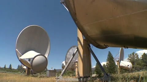 Closeup of SETI radio dish Stock Footage 8680720