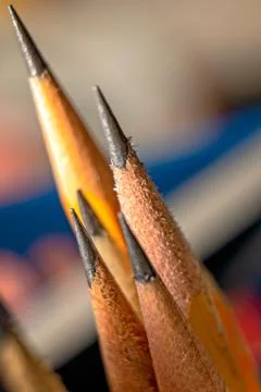 Closeup of sharpened pencils Stock Photos