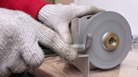 Closeup of sharpening a soldering iron for work. Preparing the tool for work. 스톡 동영상 130779648