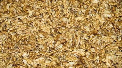 Closeup of Shelled Walnuts Stock Photos