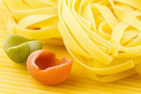 Closeup shoot of different types of pasta Stock Photos
