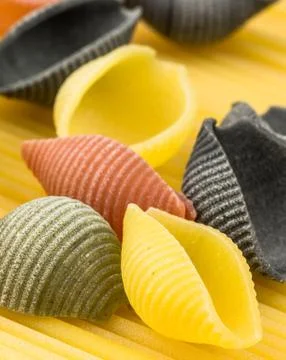 Closeup shoot of different types of pasta Stock Photos
