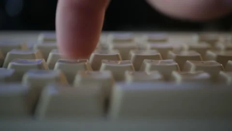 Closeup Shooting with Programer's Hand Using Computer Keypad, Introducing Data Stock Footage 152497874