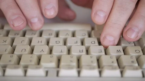 Closeup Shooting with Programer's Hand Using Computer Keypad, Introducing Data, Stock Footage 152754493