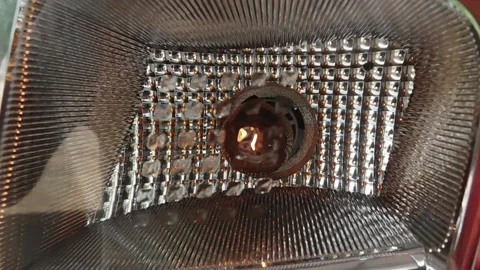 Closeup shot of blinking back light of a car Stock Footage 138023388