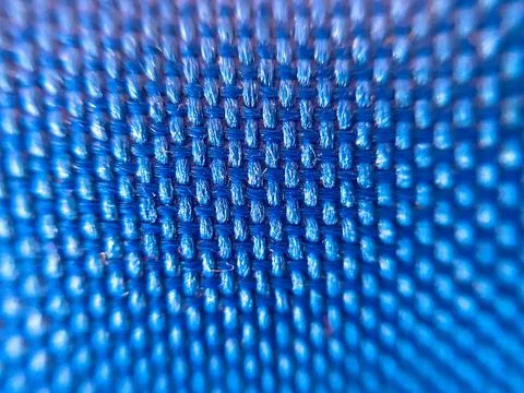 Closeup shot of blue bubble wrap, selective focus Stockfoto's