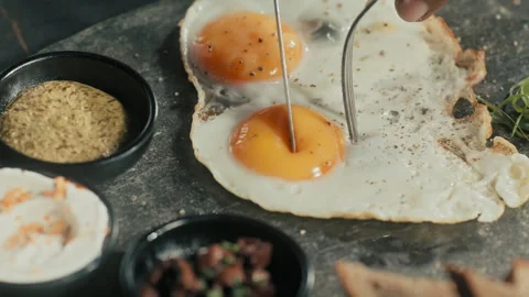 Closeup shot of Breakfast Eggs Stock Footage 275129429