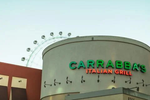 Closeup shot of the Carrabba's Italian Grill Restaurant in Orlando, Florida, Uni Stock Photos