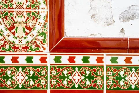 Closeup shot of a ceramic wall pattern Foto stock