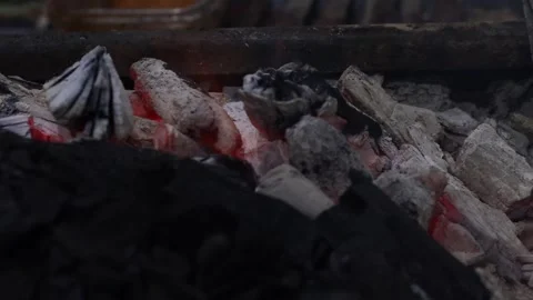 Closeup shot of Charcoal Grill Stock Footage 256930278