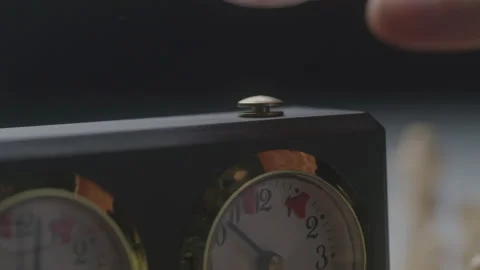 Closeup Shot of a Chess Game Timer Stock Footage 208804488