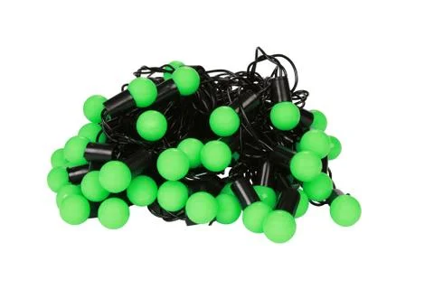 Closeup shot of Christmas string lights isolated on a white background Stock Photos