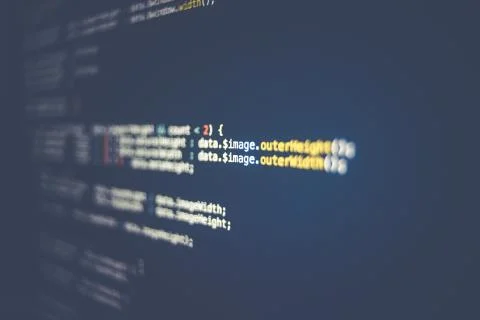 Closeup shot of the coding process in the computer of a talented programmer Stock Photos