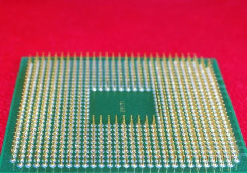 Closeup shot of computer CPU (central processor unit) chip 스톡 사진