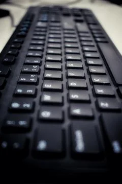 Closeup shot of computer keyboard Stock Photos