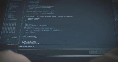 Closeup shot of a computer screen loading code 스톡 사진