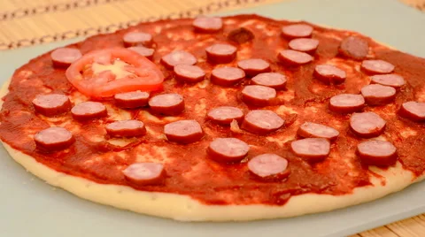 Closeup shot of Cooking pizza. Stock Footage 66311879