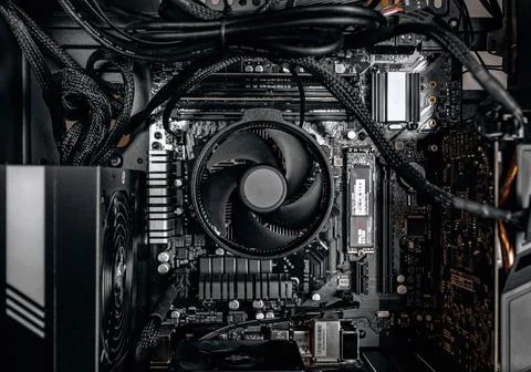 Closeup shot of the details in the computer processor 写真素材