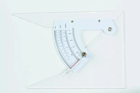 Closeup shot of a drafting triangle isolated on a white background Stock Photos