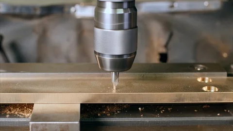 Closeup shot of drilling machine making hole Stock Footage 117108859
