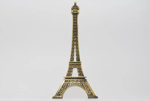 A closeup shot of the Eiffel Tower in Paris, France isolated on a white backg 写真素材