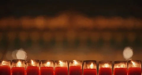 A closeup shot of flame on candle Stock Footage 90541660
