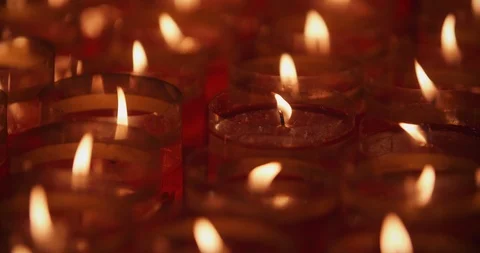 A closeup shot of flame on candle Stock Footage 90541966